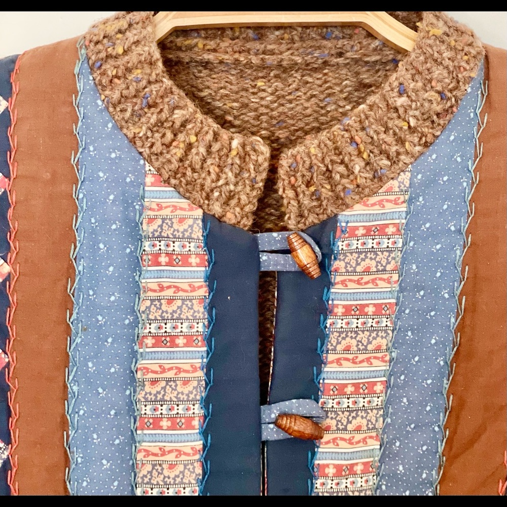 Vintage Hand Knit Quilted Women’s Cardigan - Picture 5 of 6